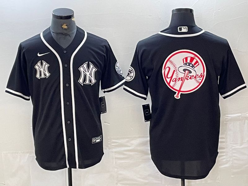 Men New York Yankees Blank Black Second generation joint name Nike 2024 MLB Jersey style 17
